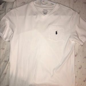 white pocket polo tee